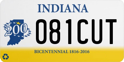 IN license plate 081CUT