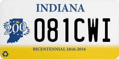 IN license plate 081CWI