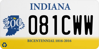 IN license plate 081CWW