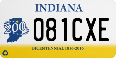 IN license plate 081CXE