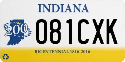 IN license plate 081CXK