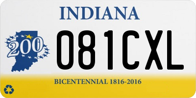 IN license plate 081CXL