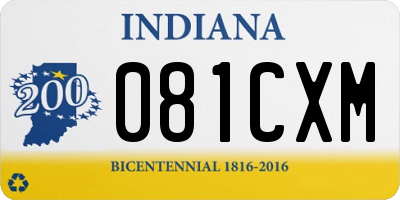 IN license plate 081CXM
