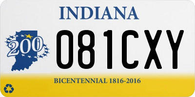 IN license plate 081CXY