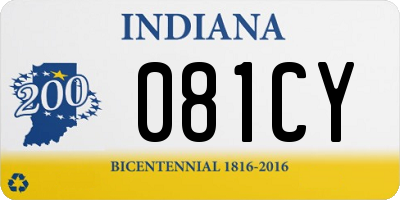 IN license plate 081CY