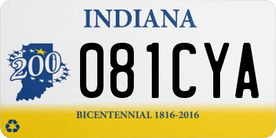 IN license plate 081CYA