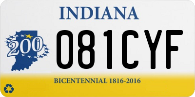 IN license plate 081CYF