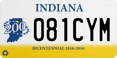 IN license plate 081CYM