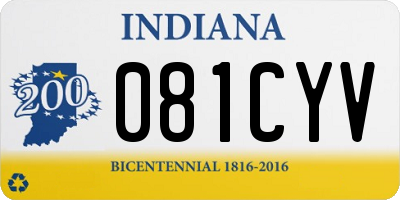 IN license plate 081CYV