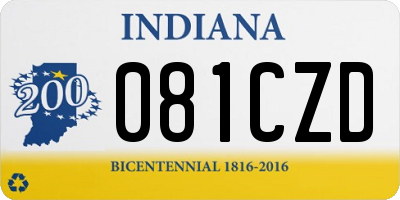 IN license plate 081CZD