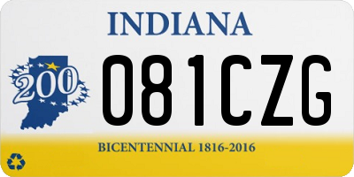 IN license plate 081CZG