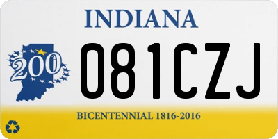 IN license plate 081CZJ