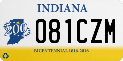 IN license plate 081CZM