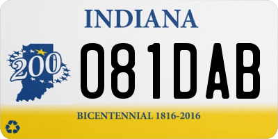 IN license plate 081DAB