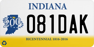 IN license plate 081DAK