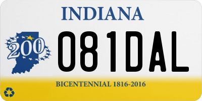 IN license plate 081DAL