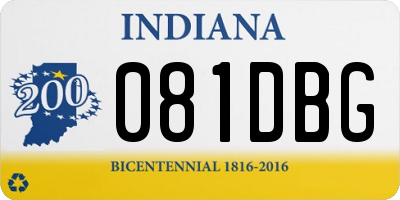 IN license plate 081DBG
