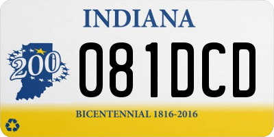 IN license plate 081DCD