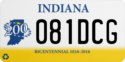 IN license plate 081DCG