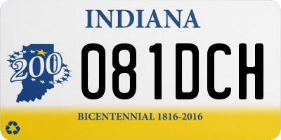 IN license plate 081DCH