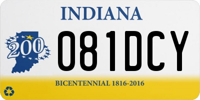 IN license plate 081DCY