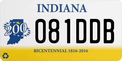 IN license plate 081DDB