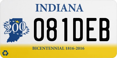 IN license plate 081DEB