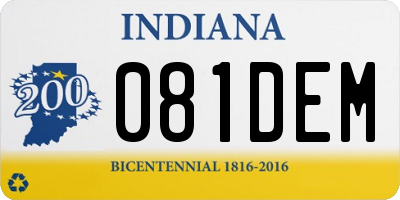 IN license plate 081DEM