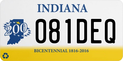 IN license plate 081DEQ