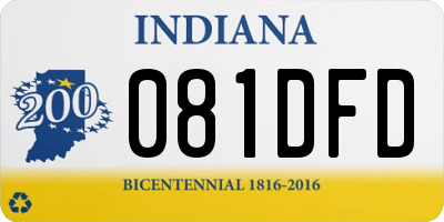 IN license plate 081DFD
