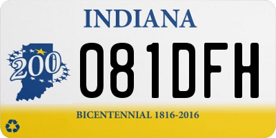 IN license plate 081DFH