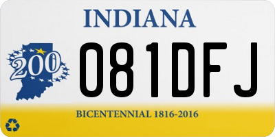 IN license plate 081DFJ