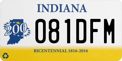 IN license plate 081DFM