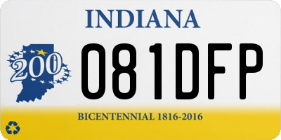 IN license plate 081DFP
