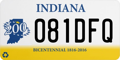 IN license plate 081DFQ