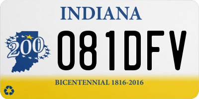 IN license plate 081DFV