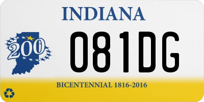 IN license plate 081DG