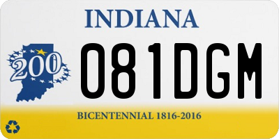 IN license plate 081DGM