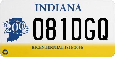 IN license plate 081DGQ