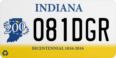 IN license plate 081DGR