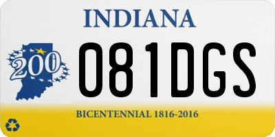 IN license plate 081DGS