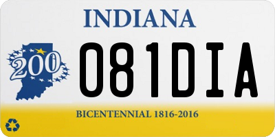 IN license plate 081DIA