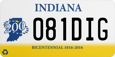 IN license plate 081DIG