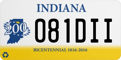 IN license plate 081DII