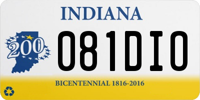 IN license plate 081DIO