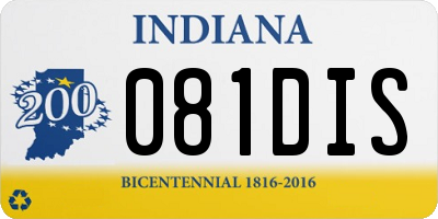 IN license plate 081DIS