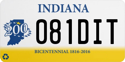 IN license plate 081DIT