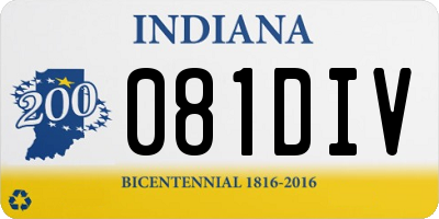 IN license plate 081DIV