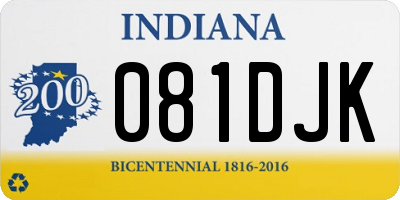 IN license plate 081DJK