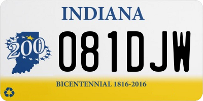 IN license plate 081DJW